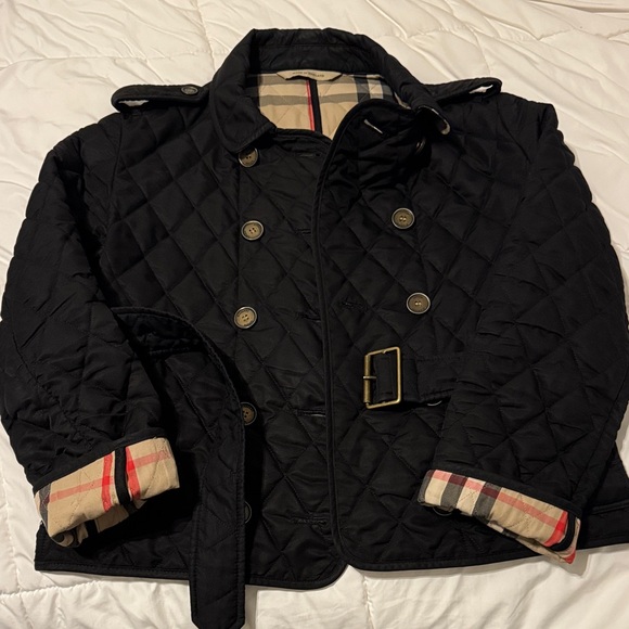 Burberry Black Jacket with Plaid Interior - Picture 1 of 10